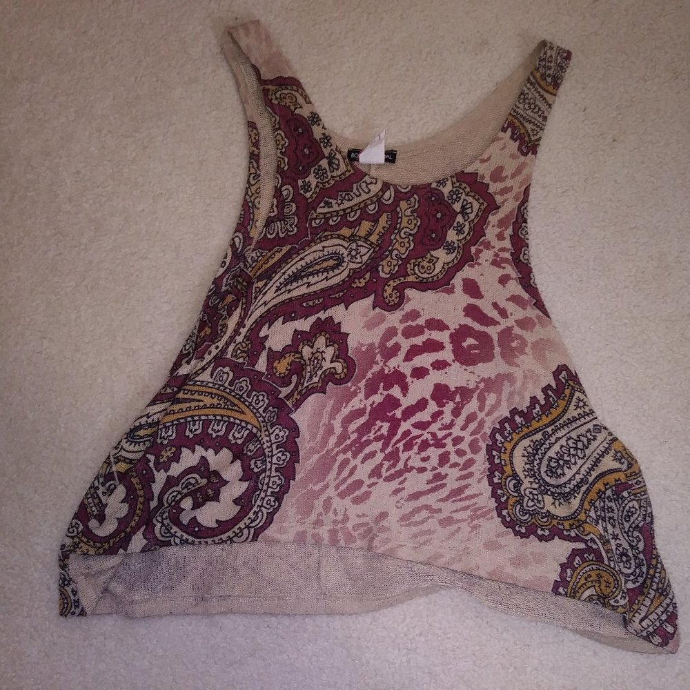 Brown Paisley Tank Top